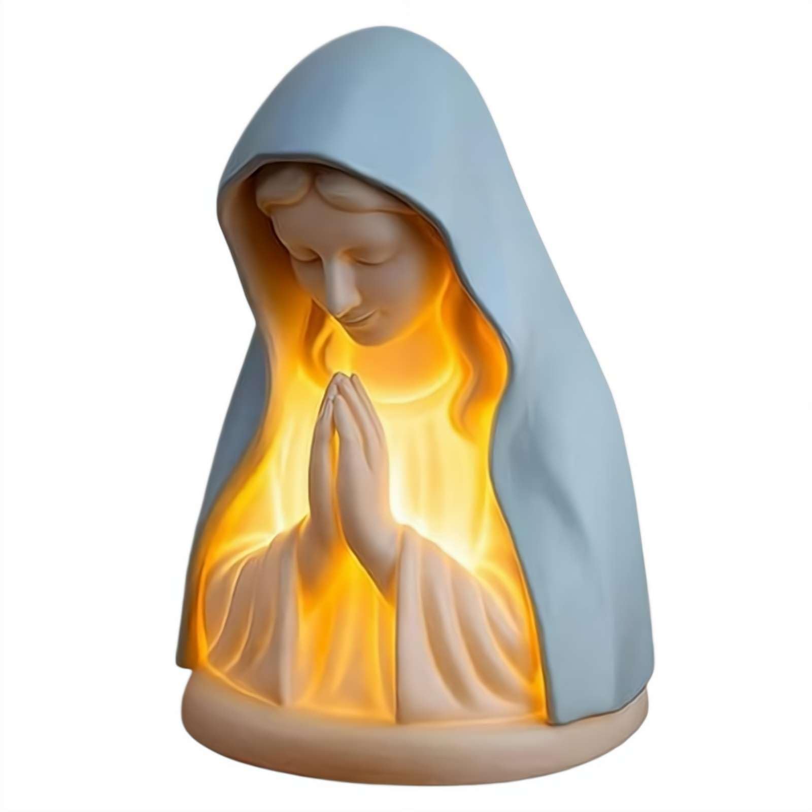 Virgin Mary Prayer Night Light,Elegant Handmade Virgin Mary Catholic Decor Table Lamp,Soft Eye Protecting Virgin Mary Night Light,LED Devotional Table Lamp for Faith and Spiritual Comfort