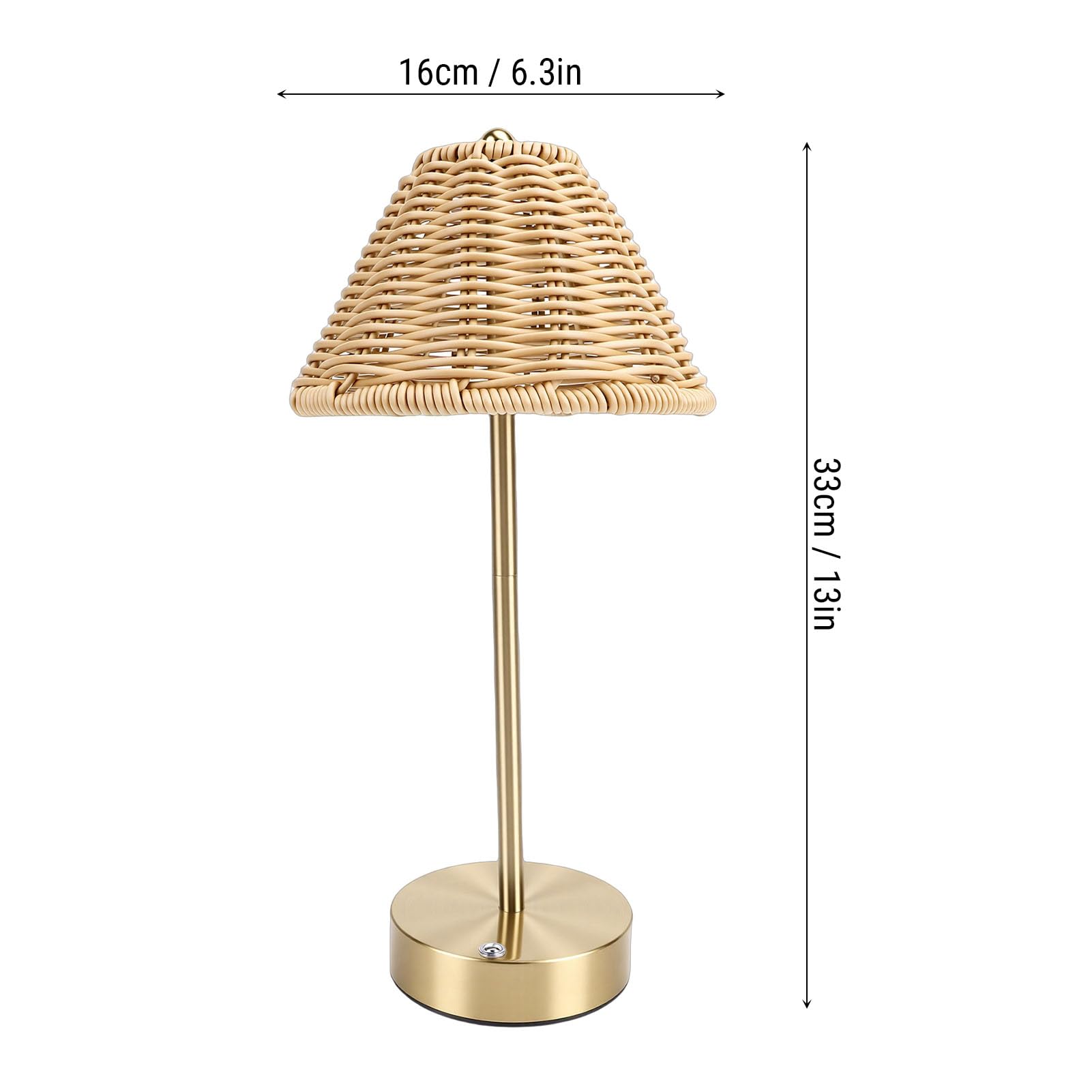 Table Lamp, Handmade Boho Rattan Bedside Lamp, USB Eye Caring Nightstand Light, for Bedroom Living Room Resort Hotel